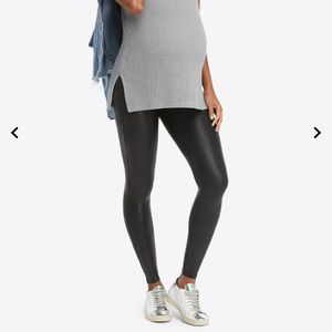 Spanx Mama Maternity Faux Leather Leggings, size medium